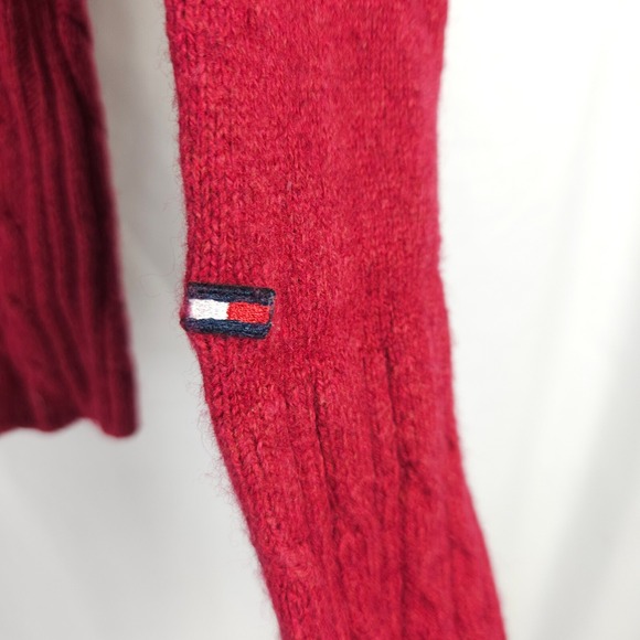 Tommy Hilfiger Youth Large Red Lambswool Crew Neck Sweater Pullover - Picture 2 of 8